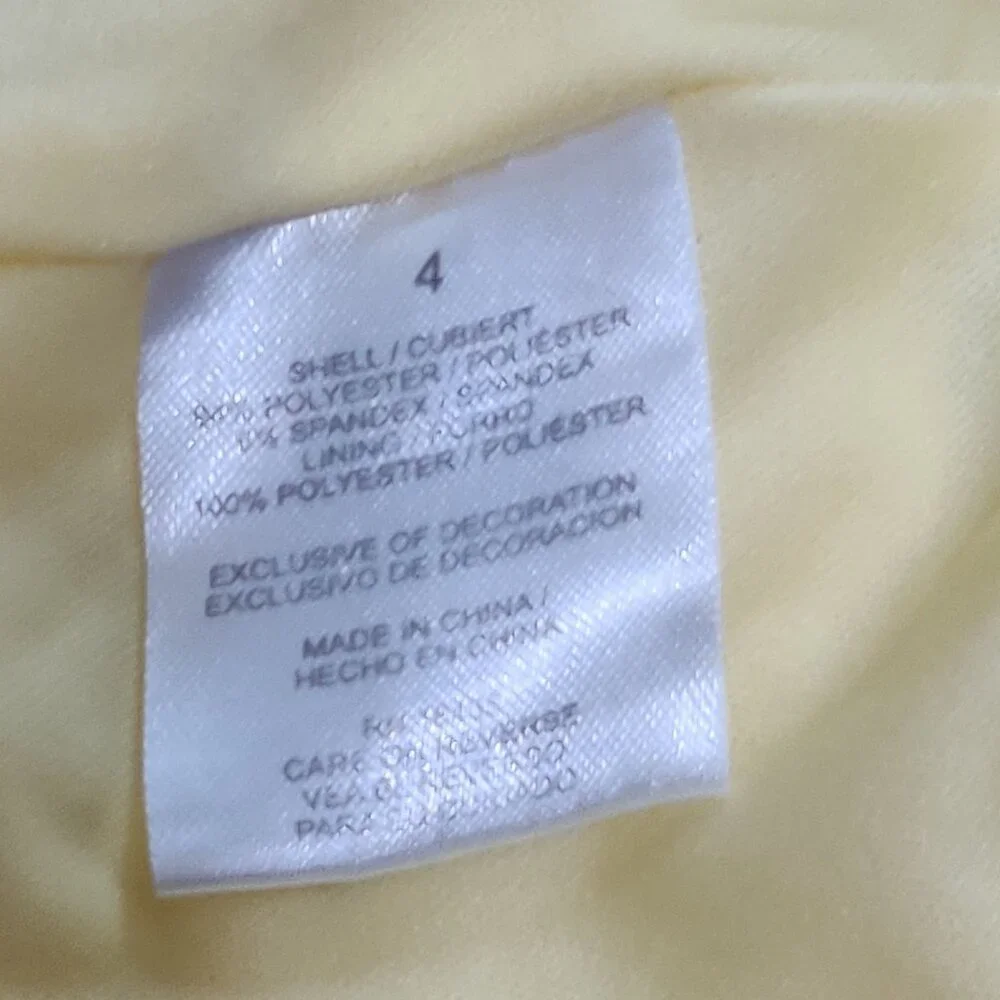 Tahari Girls 4 Yellow Eyelet Button Front Skirt Elastic Waist Summer Cottagecore